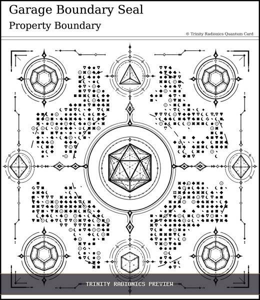 Garage Boundary Seal Quantum radionics card preview - Boundaries, Seals & Perimeters - Quantum