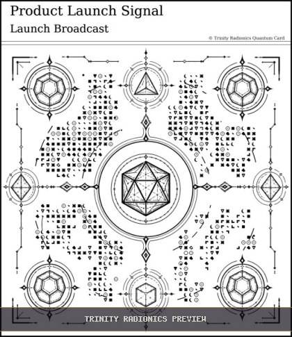Product Launch Signal Quantum radionics card preview