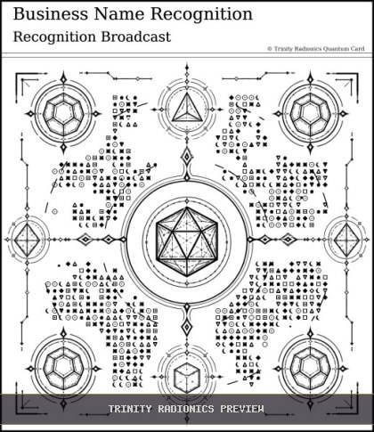 Business Name Recognition Quantum radionics card preview