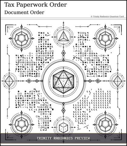 Tax Paperwork Order Quantum radionics card preview