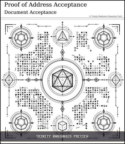Proof of Address Acceptance Quantum radionics card preview
