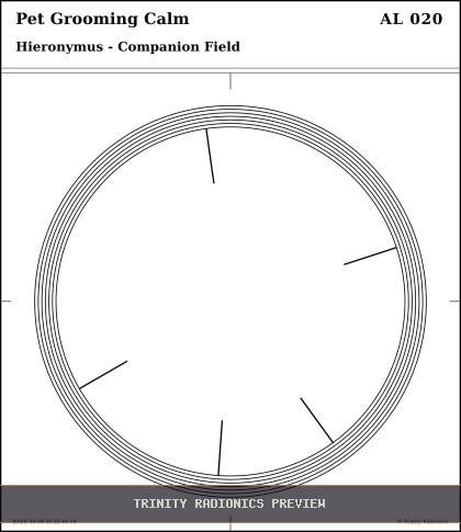 Pet Grooming Calm Radial radionics card preview