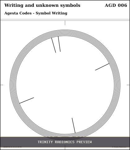 Writing and unknown symbols Radial radionics card preview